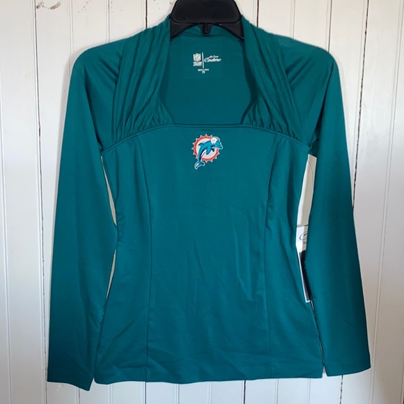Miami Dolphins NFL Long Sleeve Top Blue Teal Size XS - Picture 1 of 8